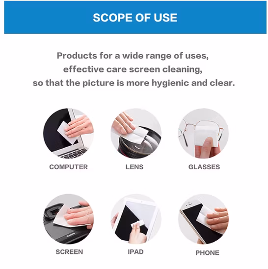100PCS Antifog Glasses Wipe Eyeglass Anti Fog Tiisue, Glass Lens Clean Wet Wipes for Computers Screen Phone Screen Keyboard Tablet